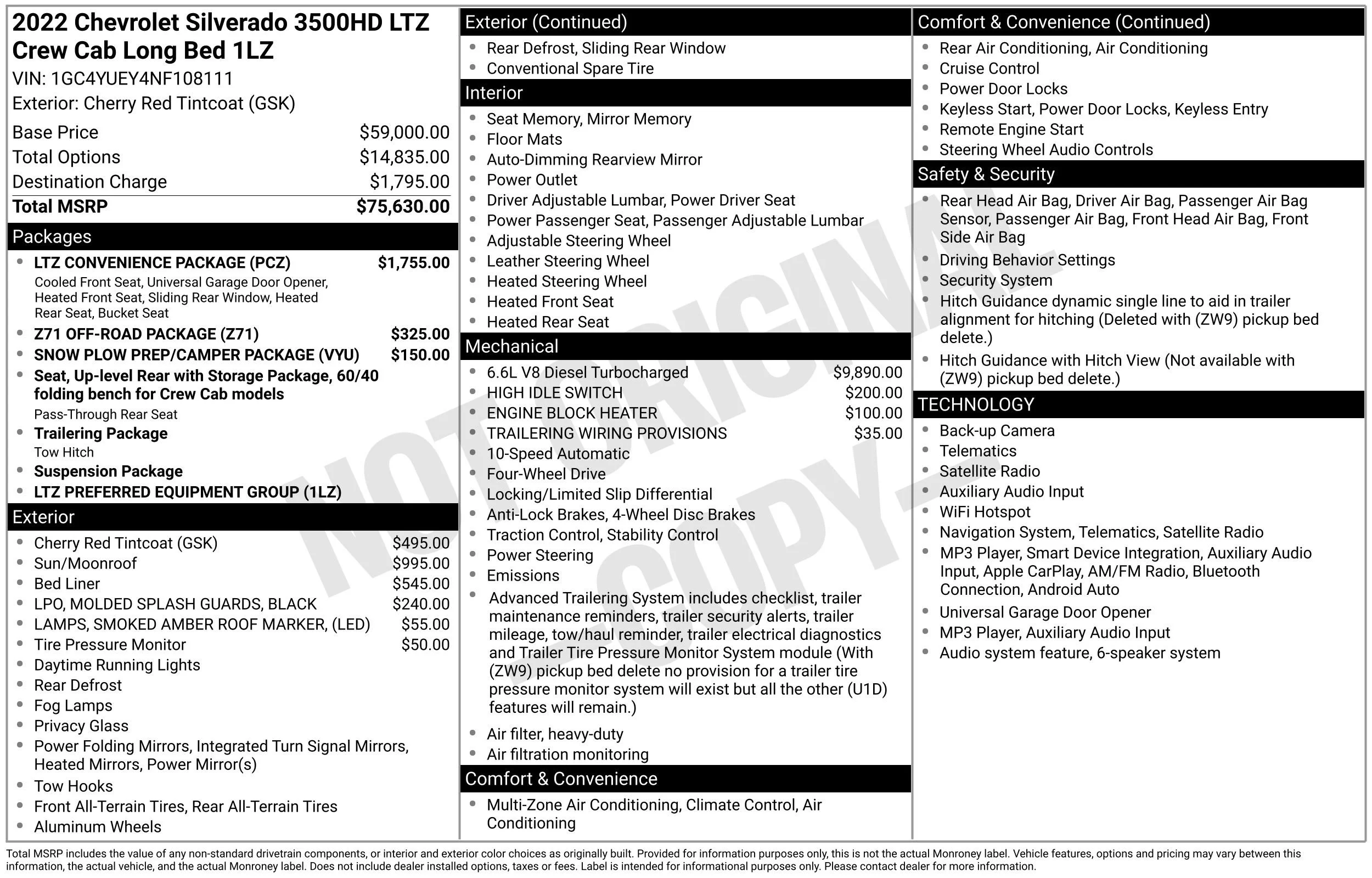 Used 2022 CHERRY RED TINTCOAT Chevrolet LTZ image 15