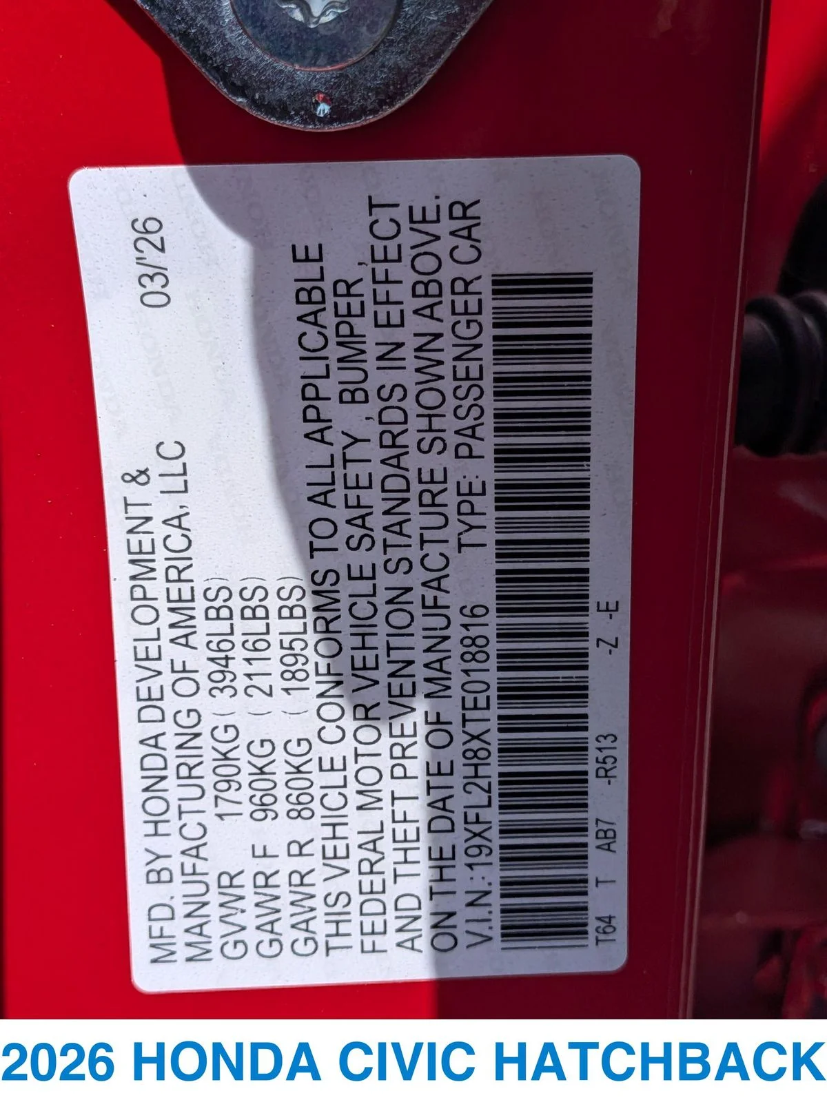 New 2026 Rallye Red Honda FWD Sport image 27