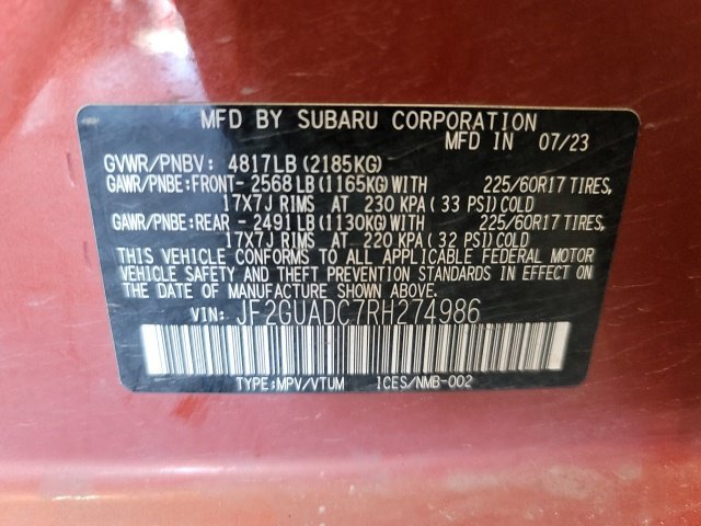 Used 2024 Pearl Subaru Premium image 18