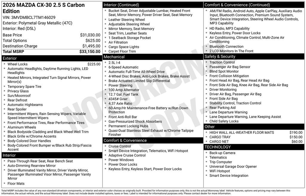 New 2026 Polymetal Gray Metallic Mazda 2.5 S Carbon Edition AWD image 4
