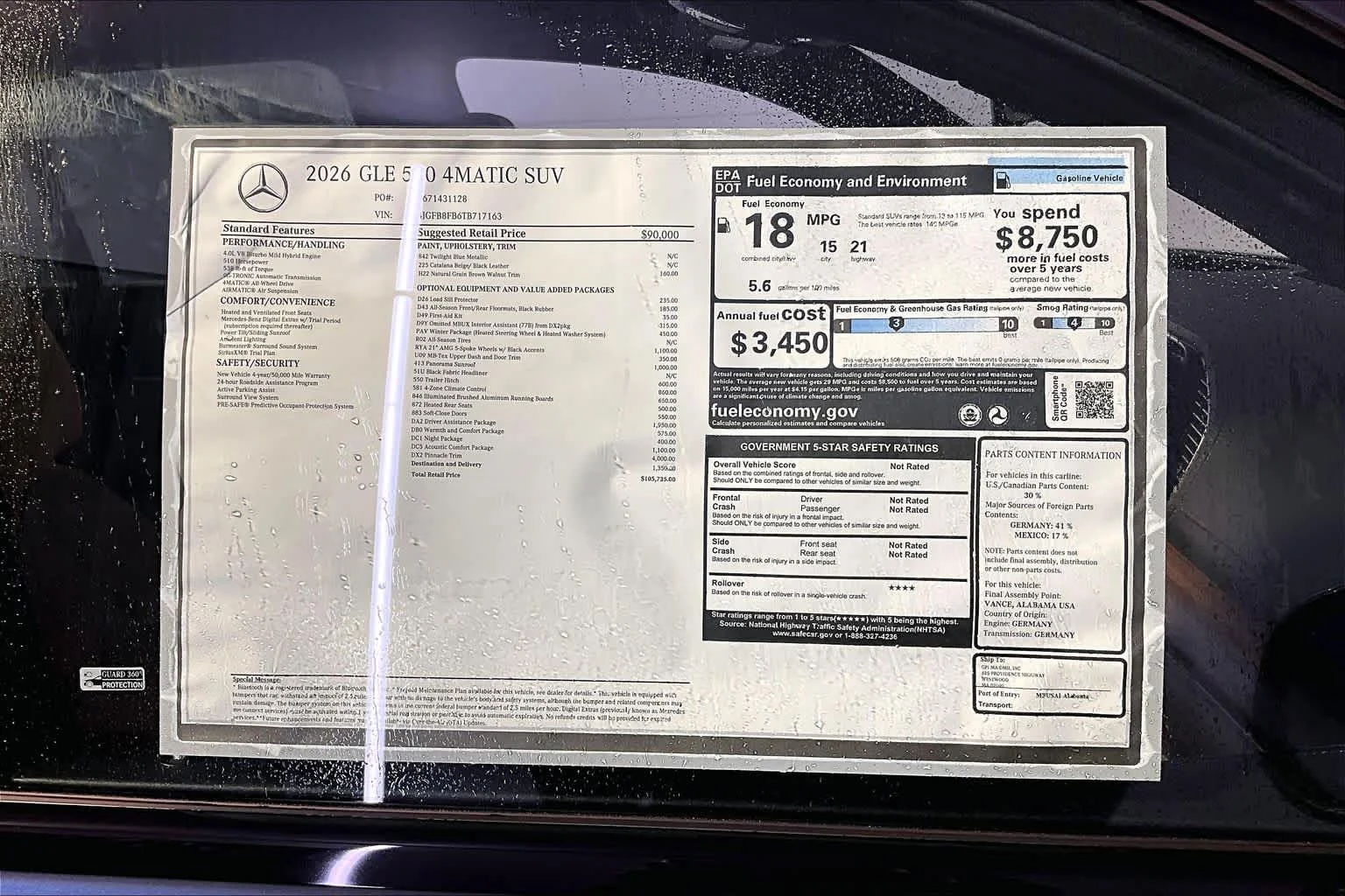 New 2026 Twilight Blue Metallic Mercedes-Benz GLE 580 image 18