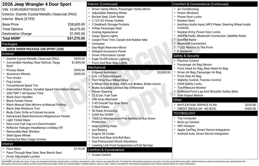New 2026 Granite Crystal Metallic Clearcoat Jeep Sport image 6