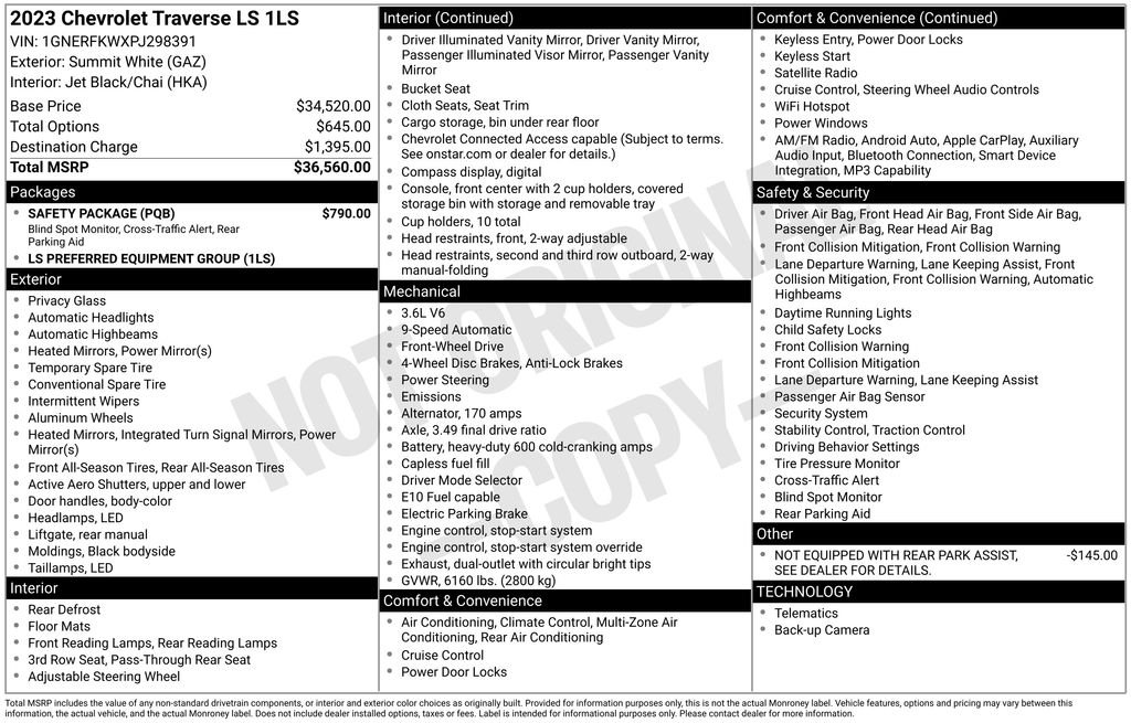 Used 2023 White Chevrolet LS image 30