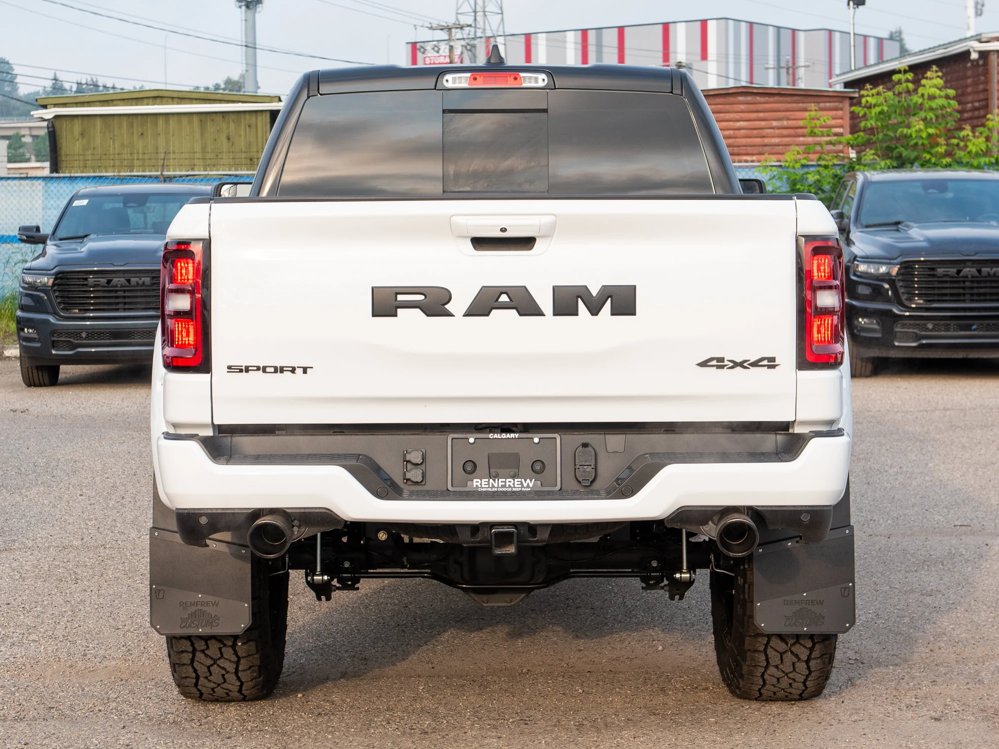New 2026 White RAM Sport*, 6 Inch Lift, 37 Inch Tires, Trigger Industries Mudflaps image 6