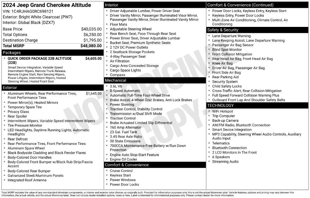 Used 2024 White Jeep Altitude image 6