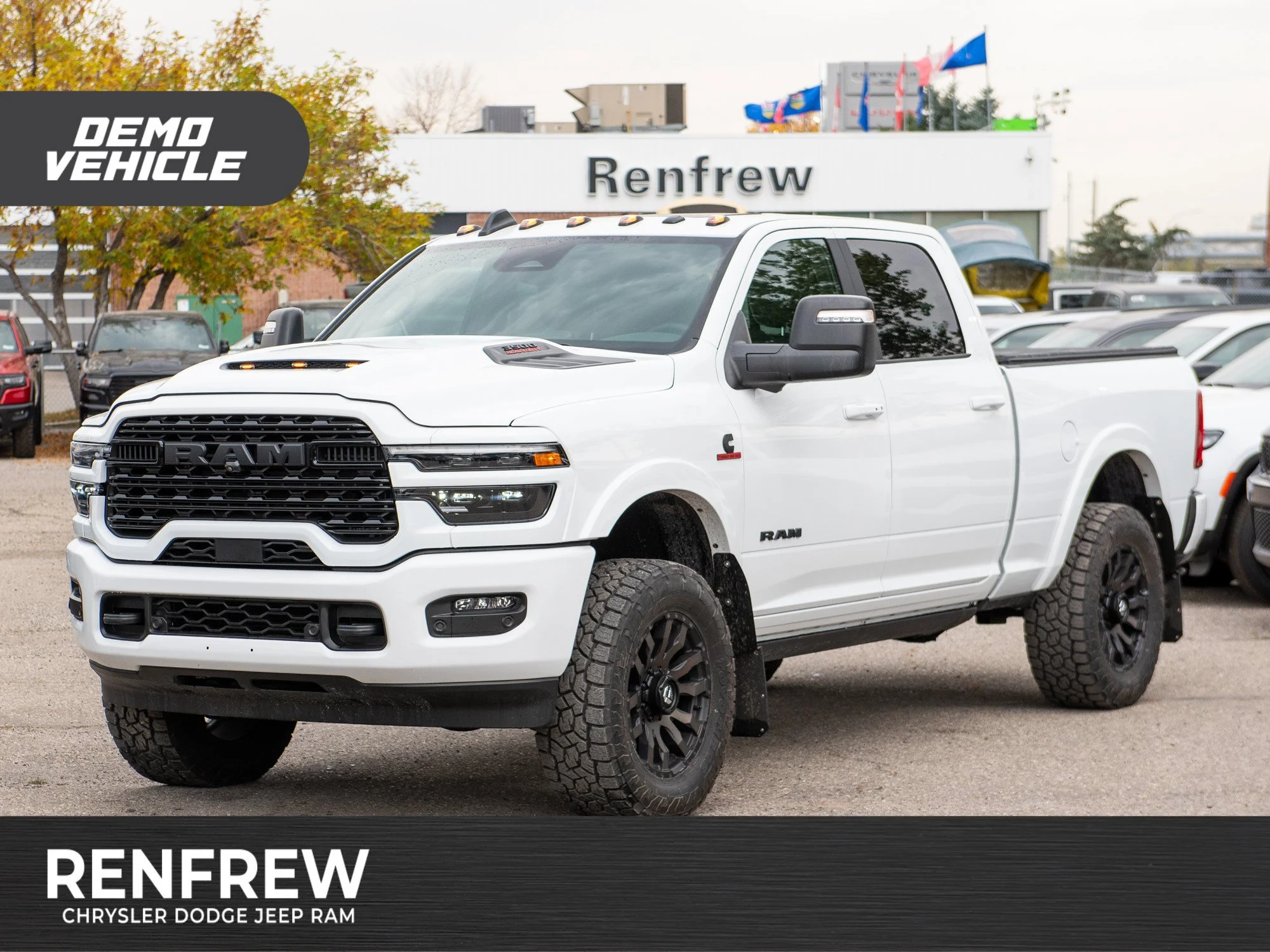 Used 2026 White RAM Limited Night* Crew Cab 4x4, Sunroof, Passenger Screen, Heated/Ventilated Leather image 1