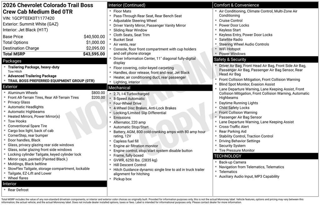 New 2026 Summit White Chevrolet Trail Boss image 31