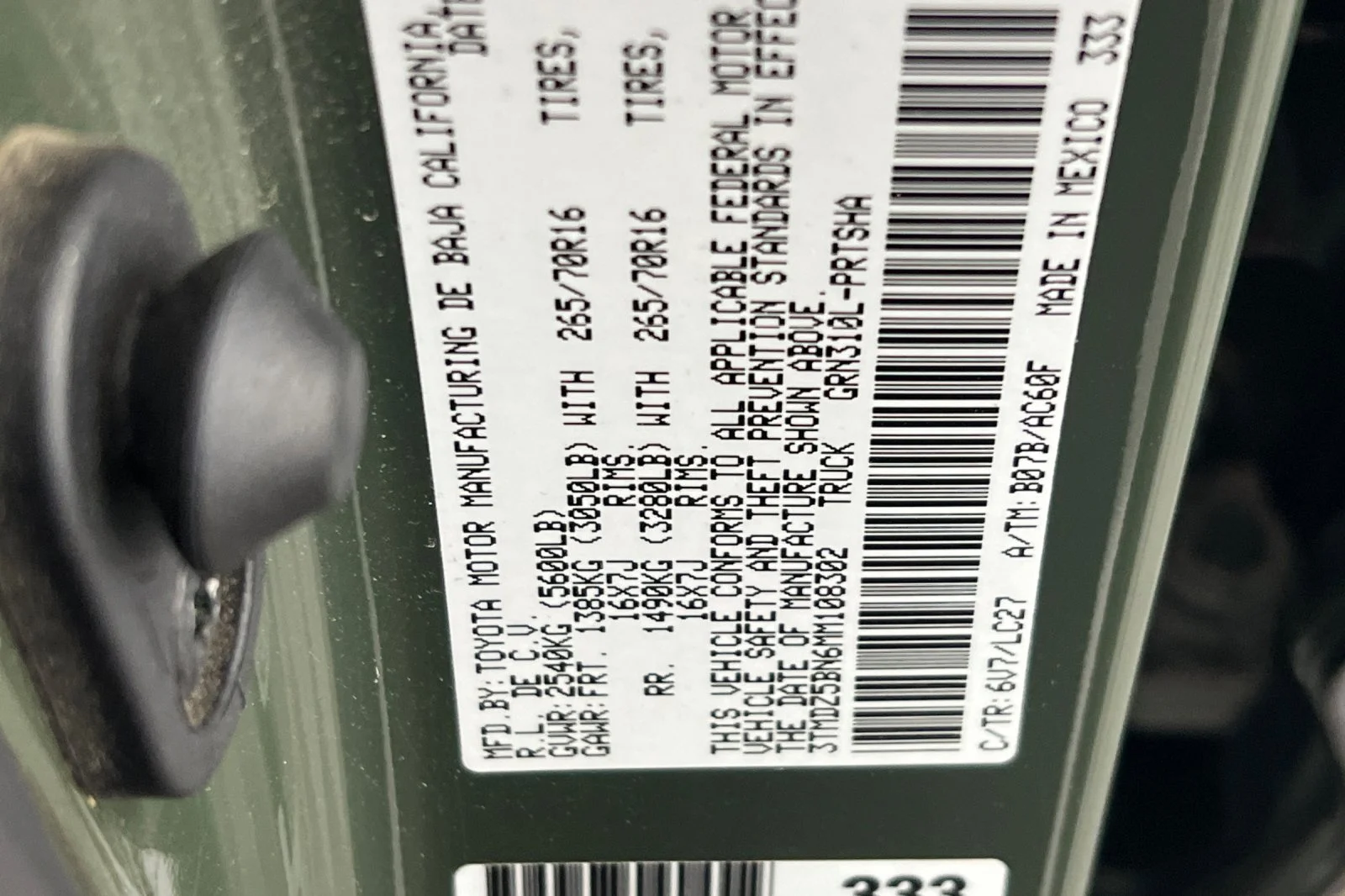 Certified Used 2021 Army Green Toyota TRD Off Road image 32
