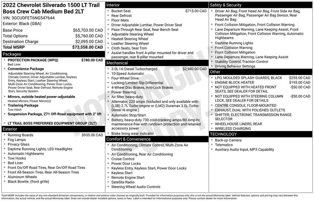 Used 2022 Black Chevrolet LT Trail Boss image 34