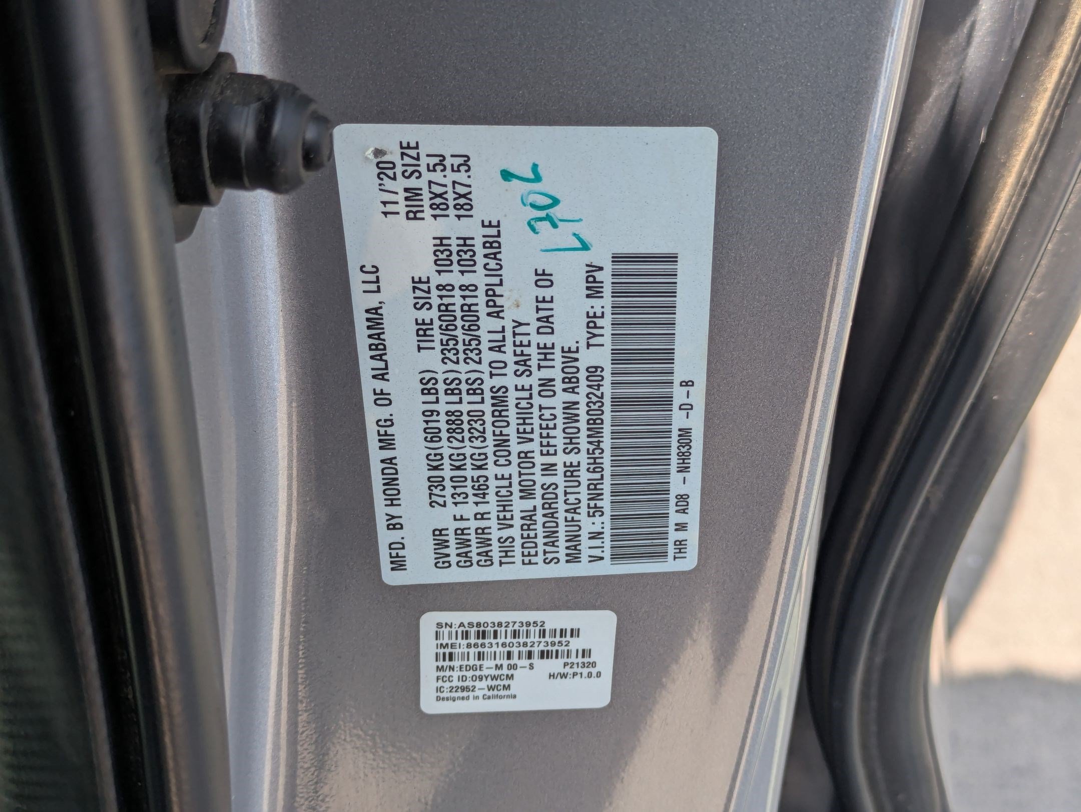 Used 2021 Lunar Silver Metallic Honda EX image 33