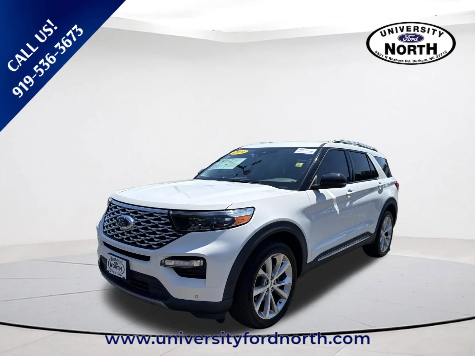 Used 2021 Star White Metallic Tri-Coat Ford Platinum image 3
