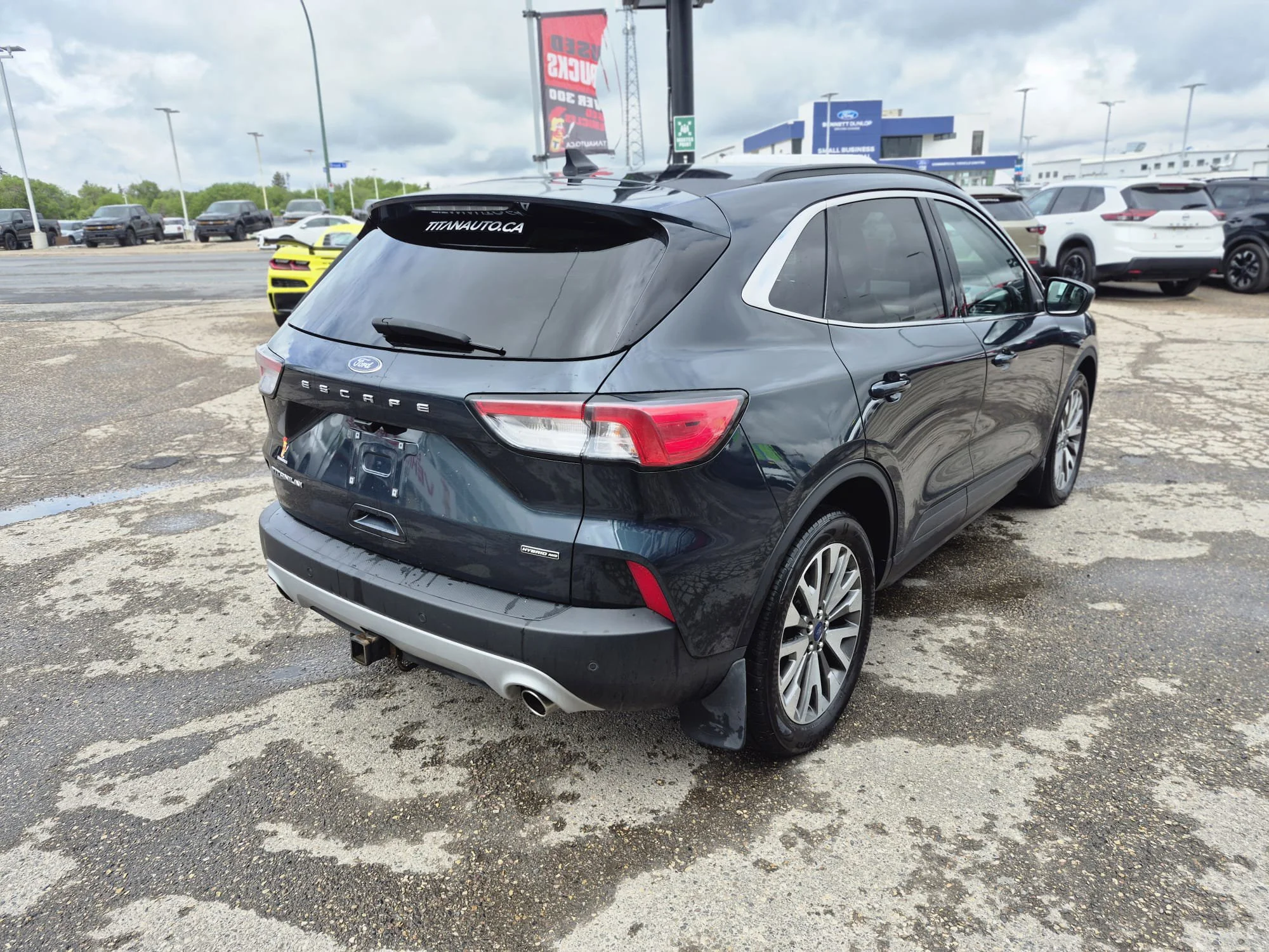 Certified Used 2022 Stone Blue Metallic Ford Titanium Hybrid AWD*Adaptive Cruise | Remote Start | Nav | Htd Leather | Htd Wheel | Lane Keeping image 12