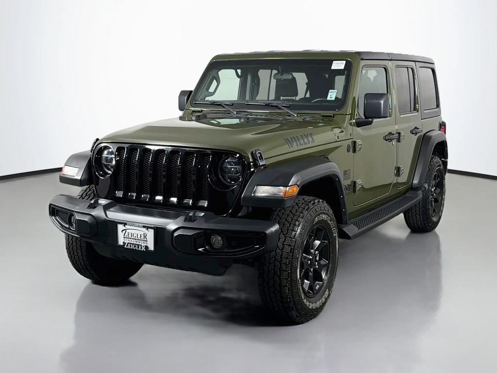 Used 2021 Green Jeep Unlimited Willys image 3