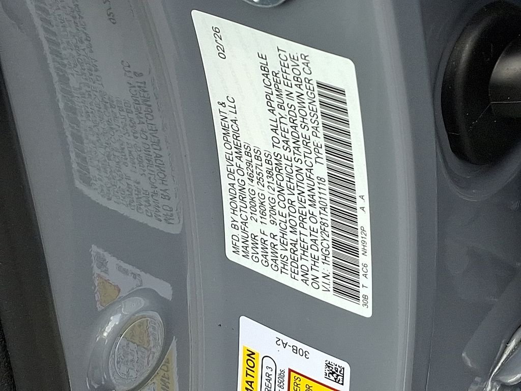 New 2026 Urban Gray Pearl Honda Touring Hybrid image 10