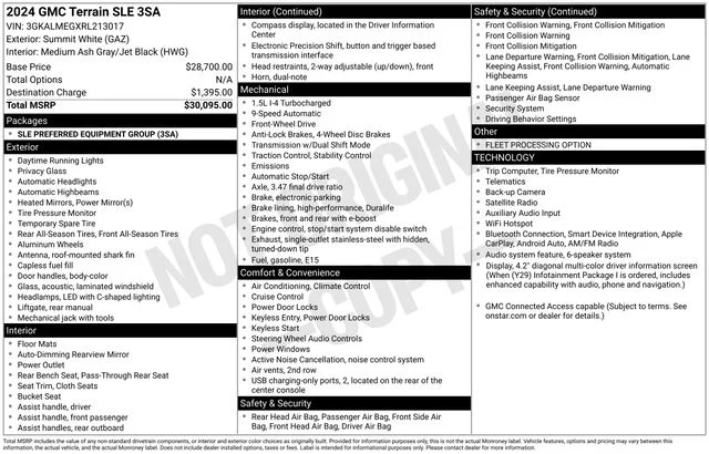 Used 2024 White GMC SLE image 2