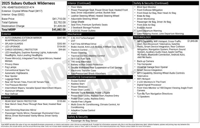 2025 Subaru Outback Wilderness