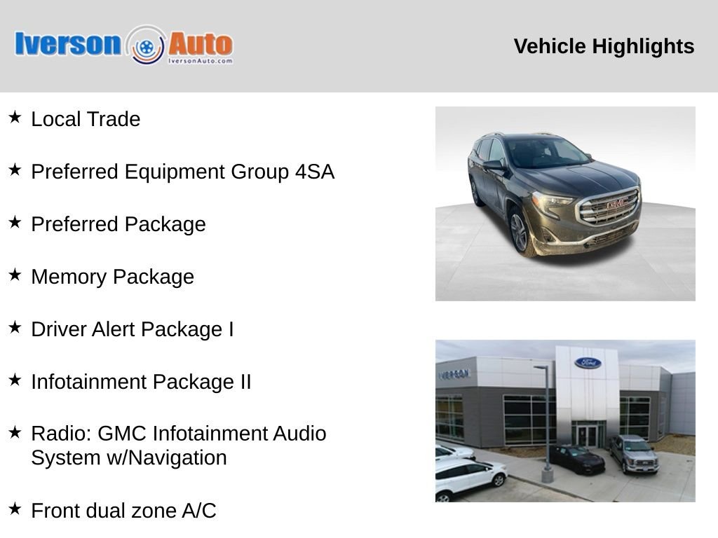 Used 2020 GMC Terrain SLT with VIN 3GKALVEV5LL236555 for sale in Huron, SD