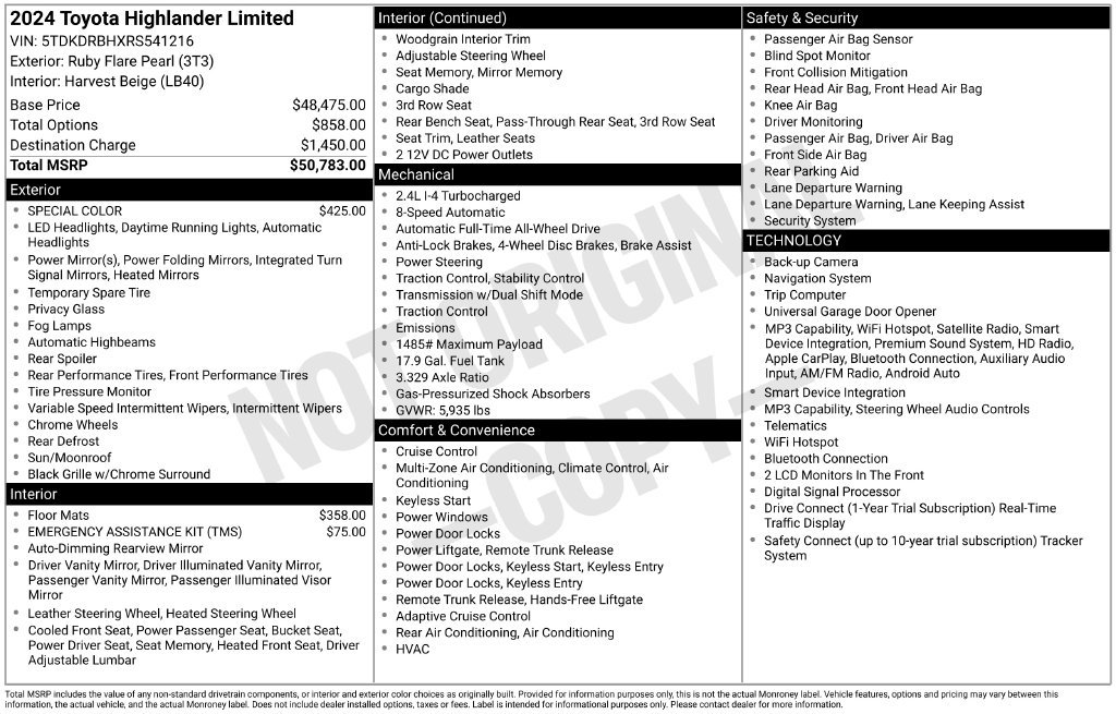 Used 2024 Red Toyota Limited image 2