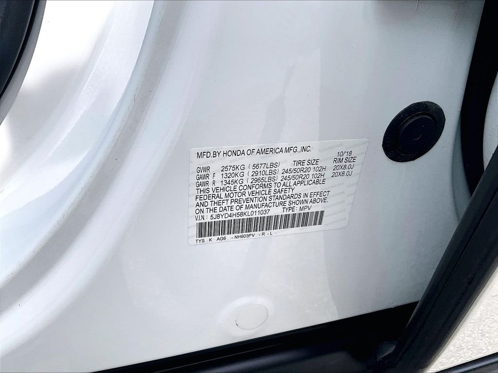 Used 2019 White Acura 3.5L Technology Package image 36