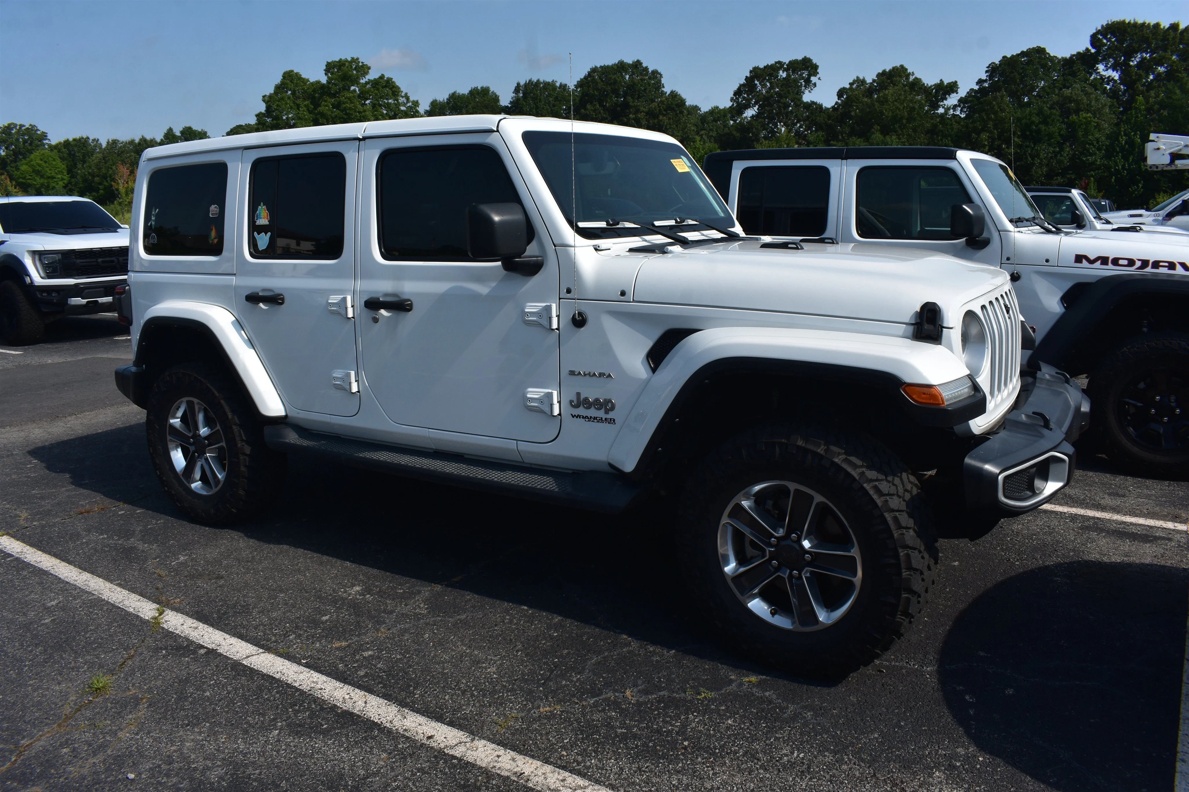Used 2021 Bright White Clearcoat Jeep Unlimited Sahara image 2