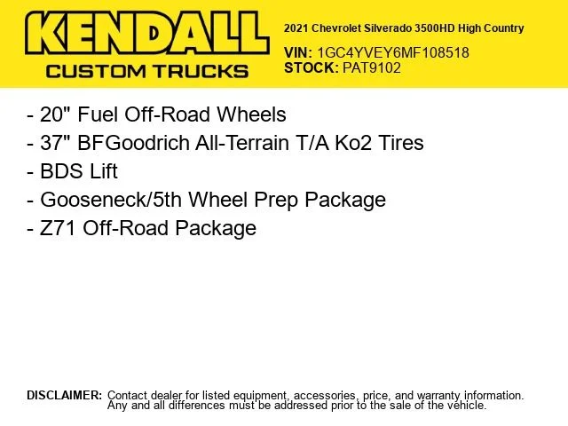 Used 2021 Black Chevrolet High Country image 2