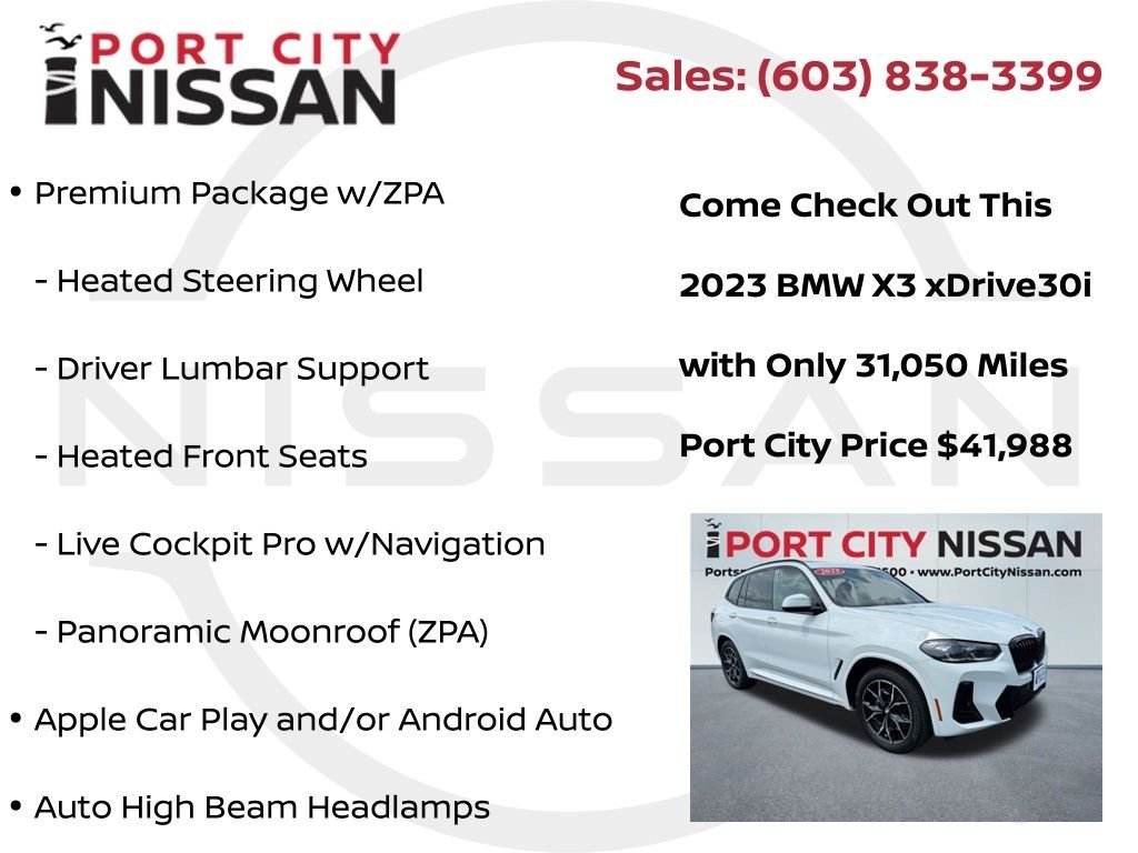 Used 2023 Alpine White BMW xDrive30i m-sport w/premium & hk audio image 21