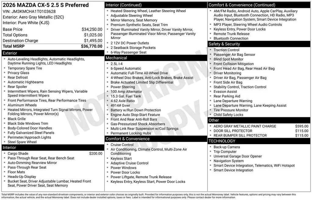 New 2026 Aero Gray Metallic Mazda 2.5 S Preferred AWD image 9