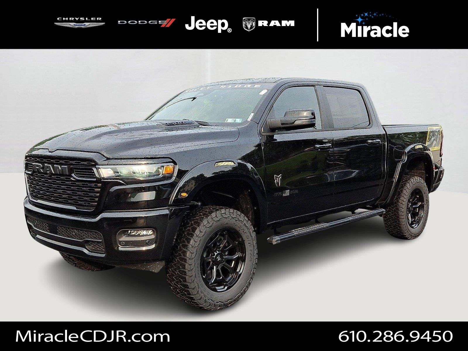 New 2026 Diamond Black Crystal Pearlcoat RAM ROCKY RIDGE Big Horn image 1