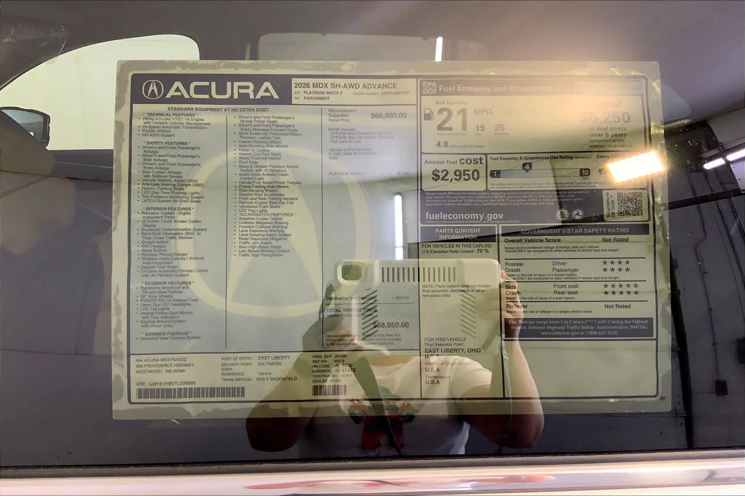 New 2026 Platinum White Pearl Acura With Advance Package image 19
