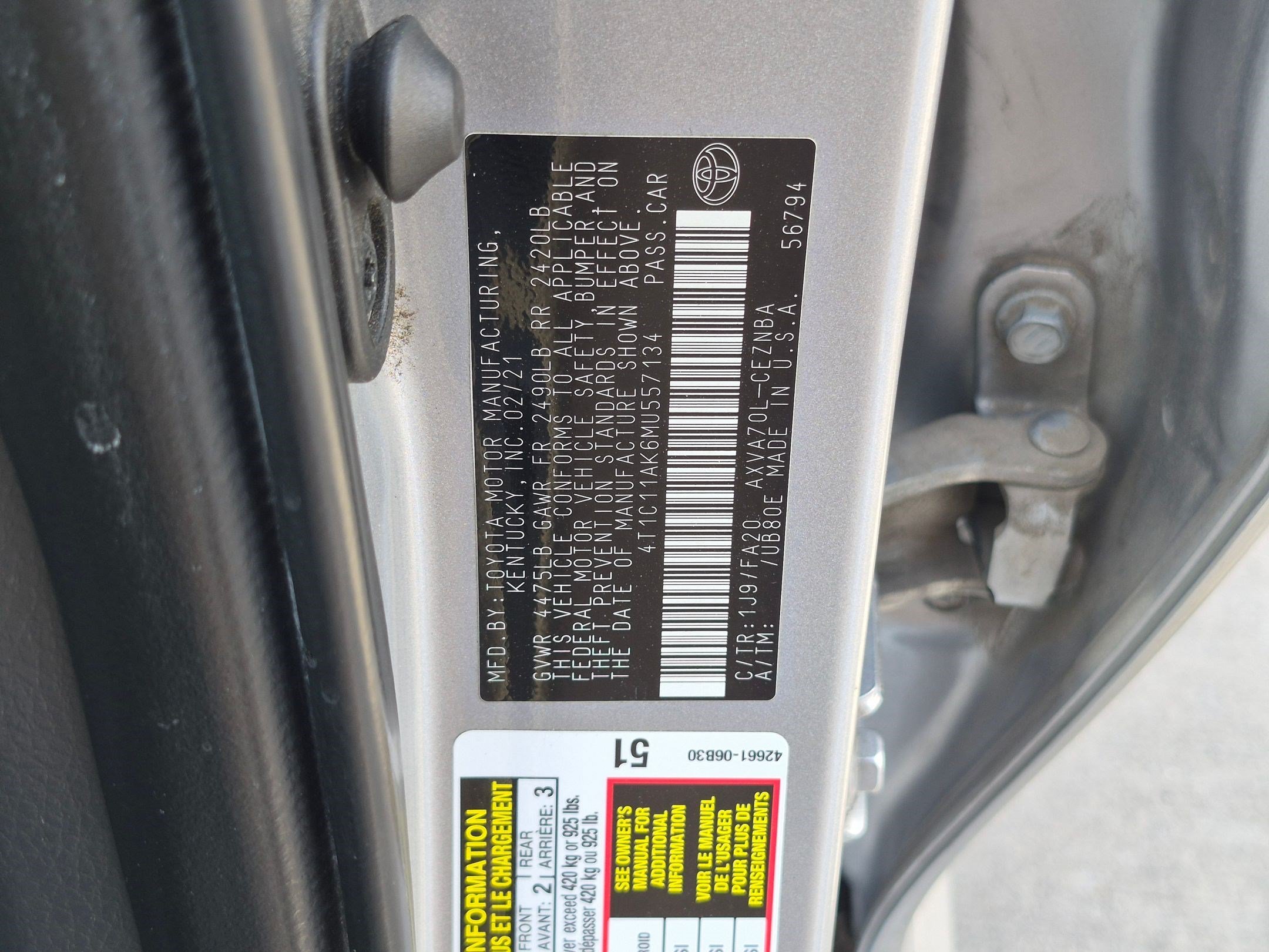 Used 2021 Celestial Silver Metallic Toyota LE image 31