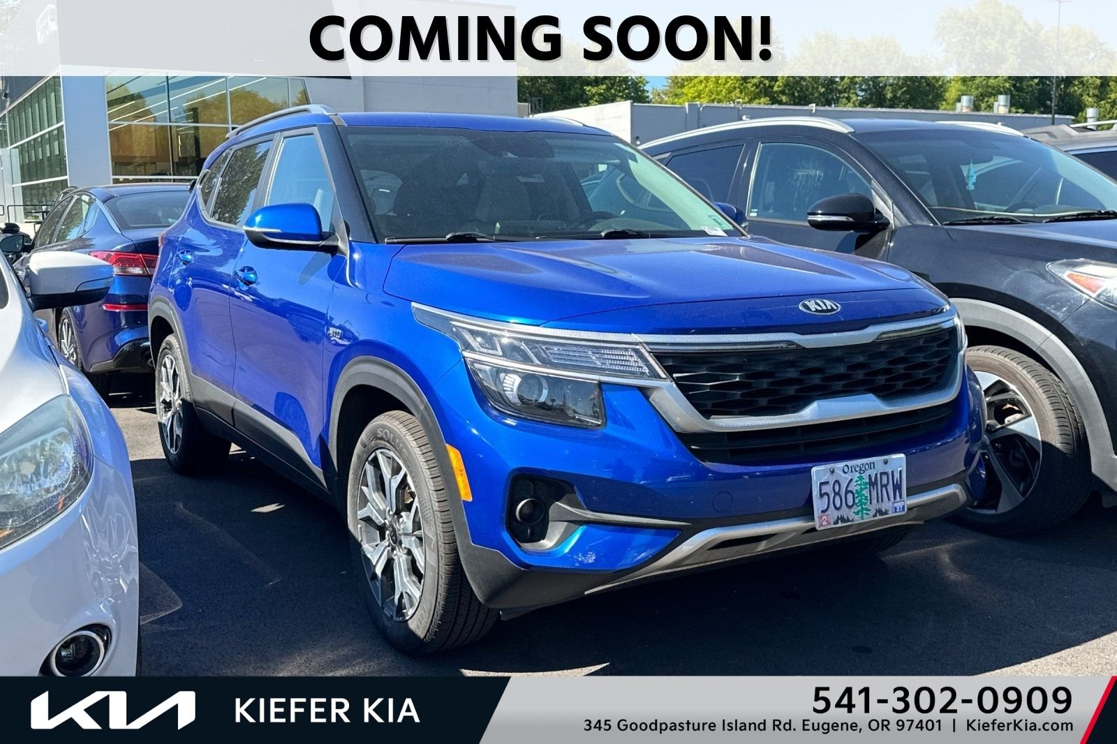 Certified Used 2021 Blue Kia EX image 1