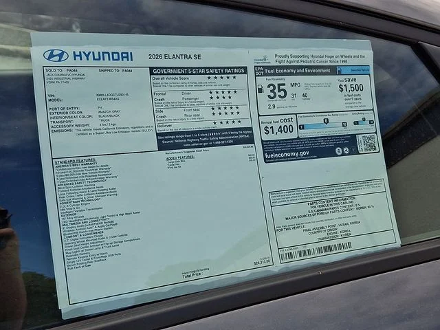 New 2026 Gray Hyundai SE image 16