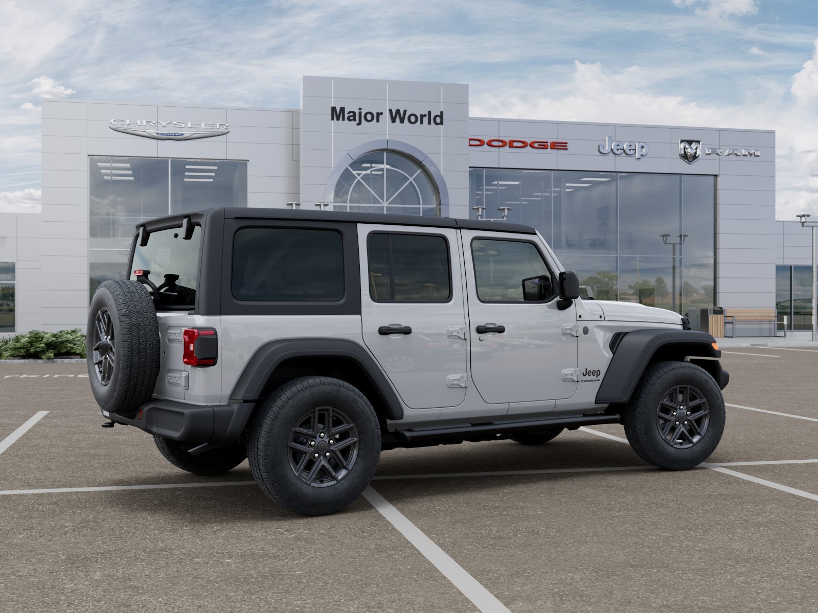 New 2026 Bright White Clear-Coat Exterior Paint Jeep Sport S image 4