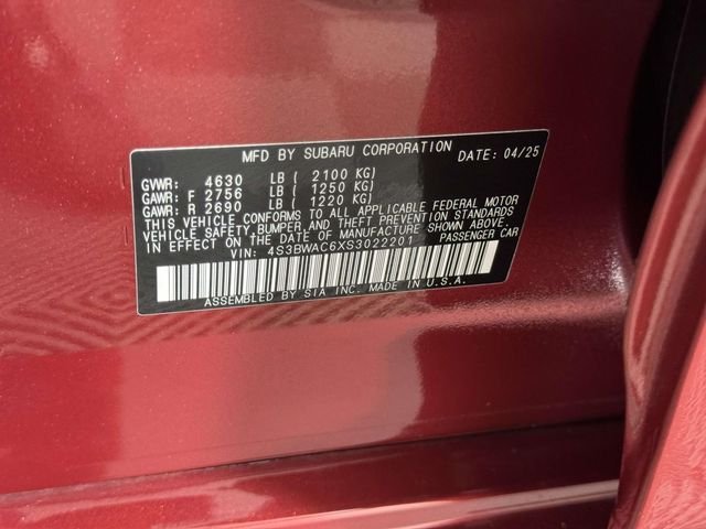 Certified Used 2025 Red Subaru Premium image 16