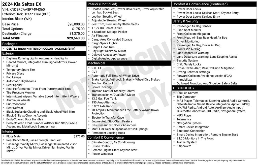 Used 2024 Blue Kia EX image 2