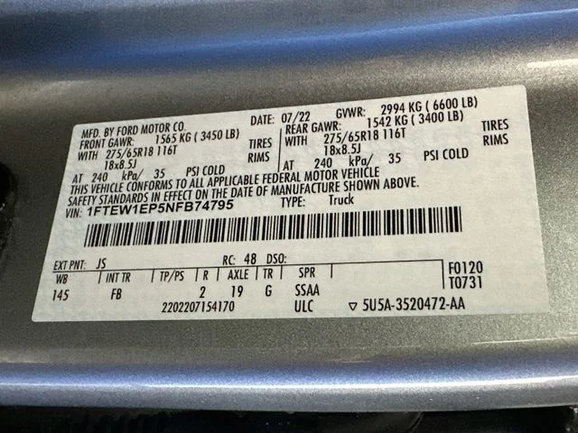 Pre-Owned 2022 Ford F-150 XLT