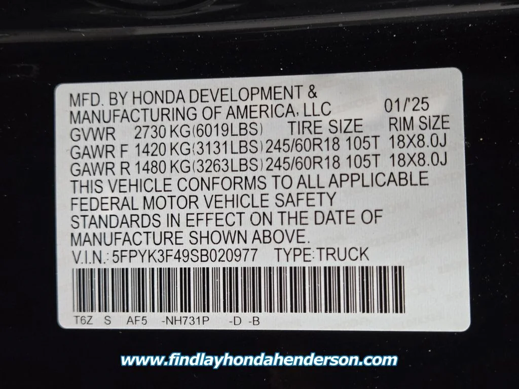 2025 Honda Ridgeline RTL - Photo 14