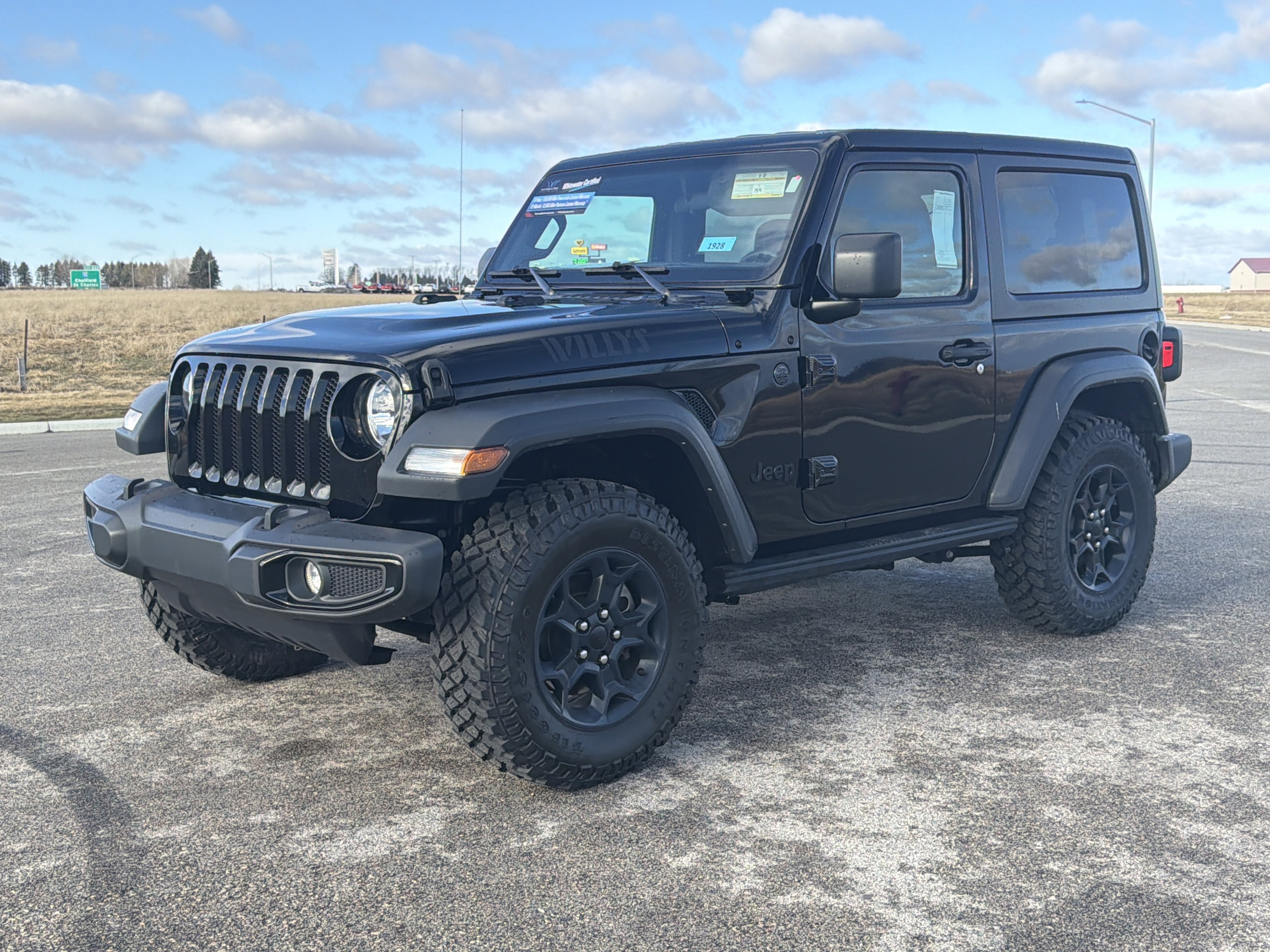 Used 2023 Jeep Wrangler 2-Door Willys Sport with VIN 1C4HJXAG9PW681318 for sale in Saint Charles, Minnesota