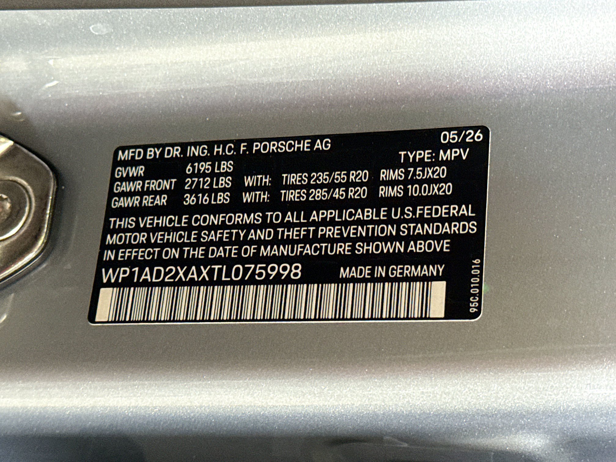 New 2026 Dolomite Silver Metallic Porsche Electric image 42