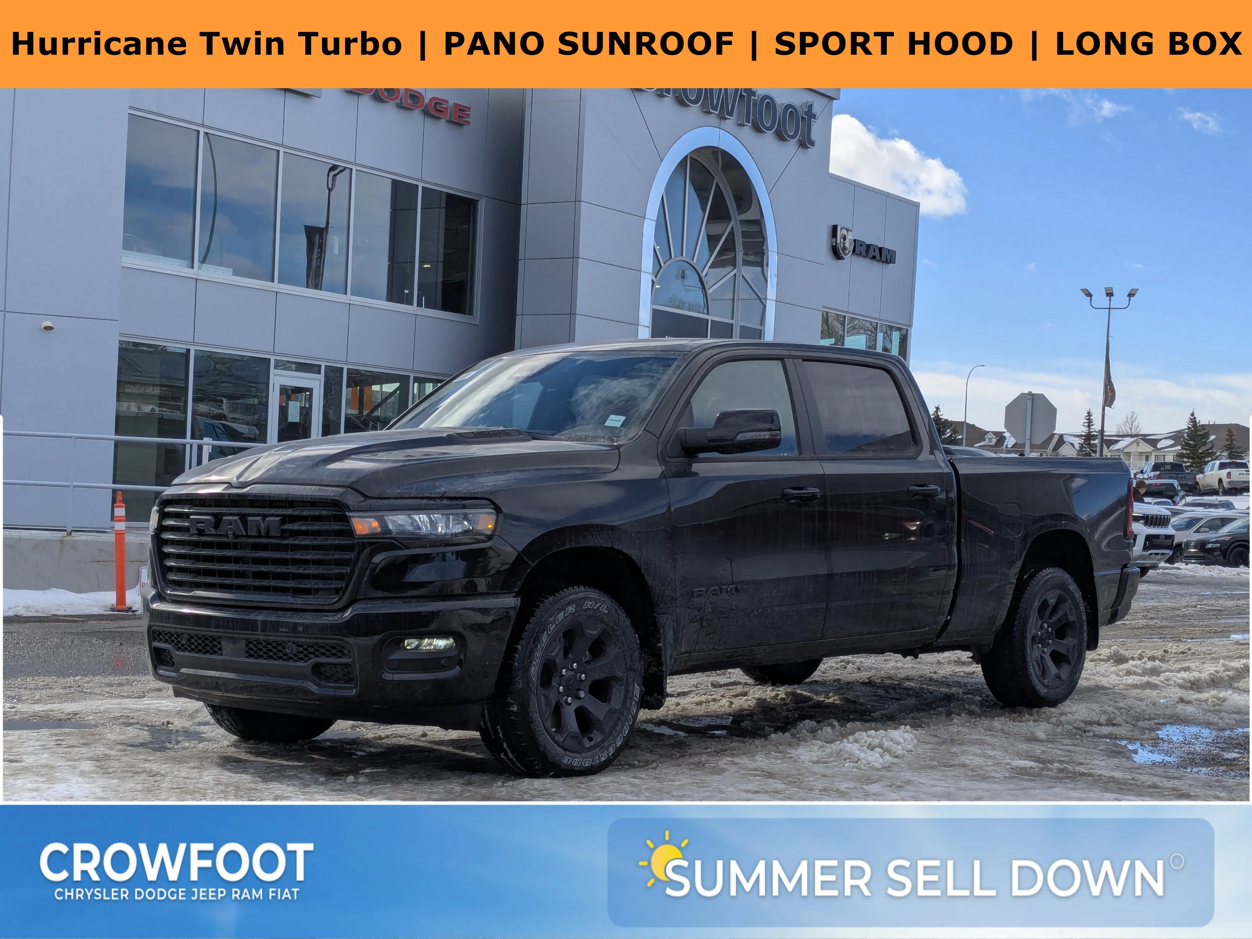New 2026 Black RAM Sport - Panoramic Sunroof - Sport Performance Hood - Hurricane Turbo - 3.92 Axle & More! image 1