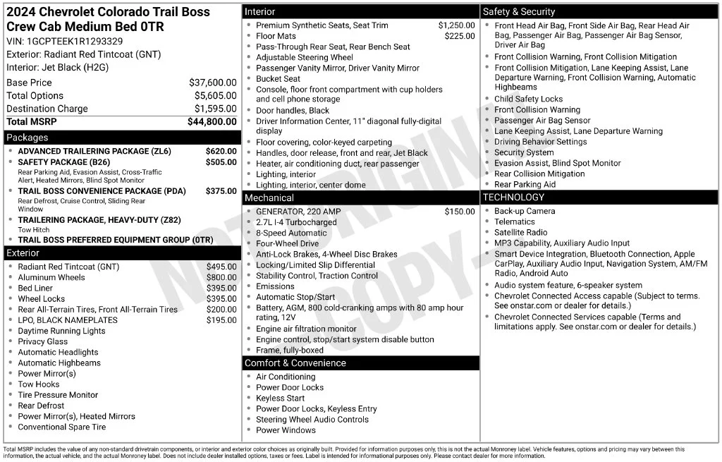 Used 2024 Red Chevrolet Trail Boss image 6