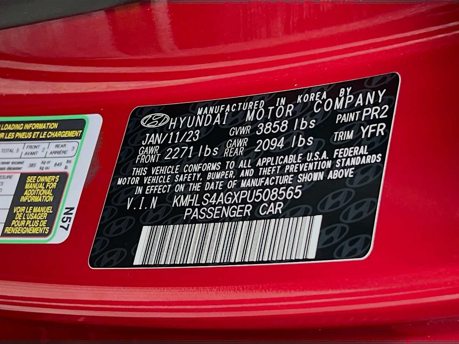 Used 2023 Scarlet Red Pearl Hyundai SEL image 32