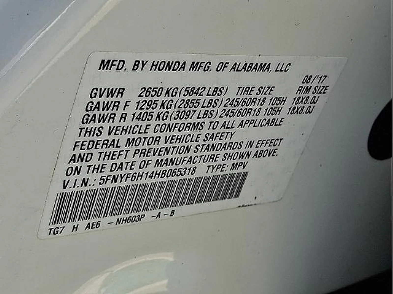 Used 2017 White Diamond Pearl Honda LX image 24