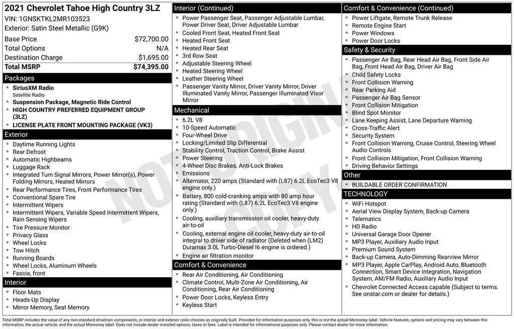 Used 2021 Gray Chevrolet High Country image 8