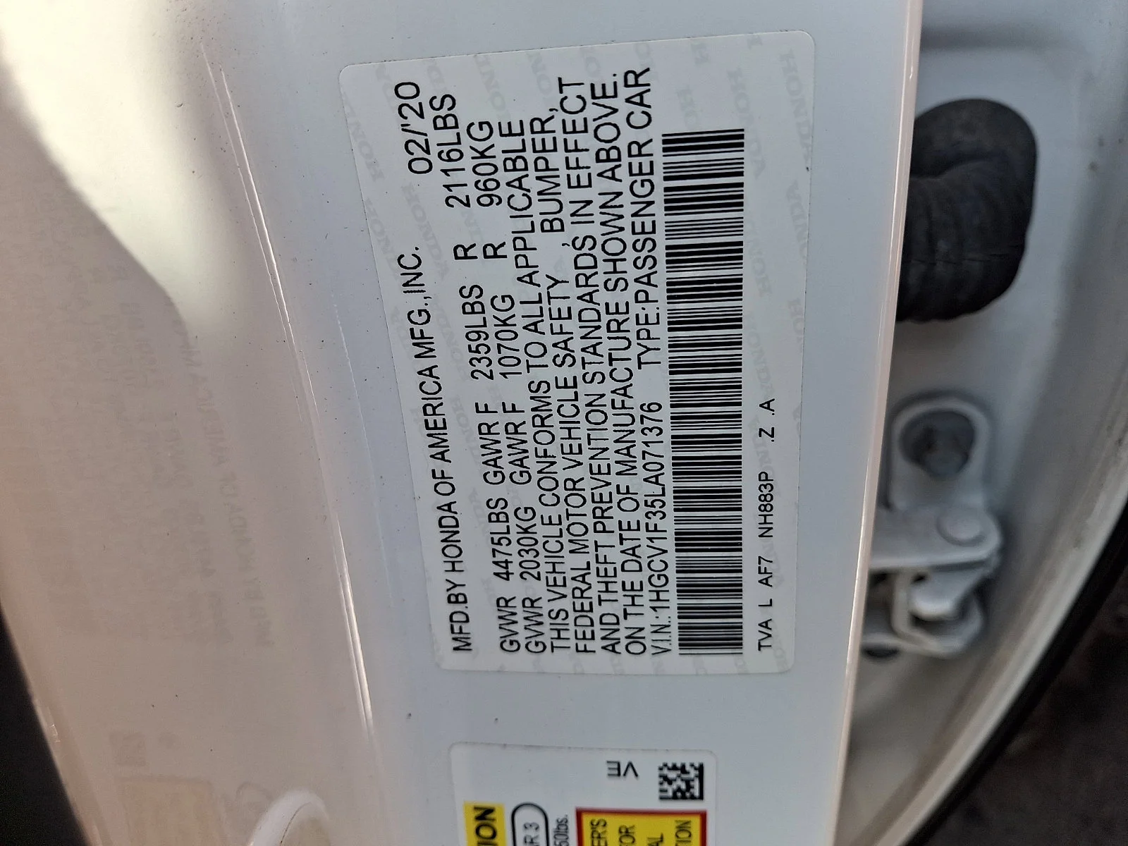 Used 2020 Platinum White Pearl Honda Sport image 25
