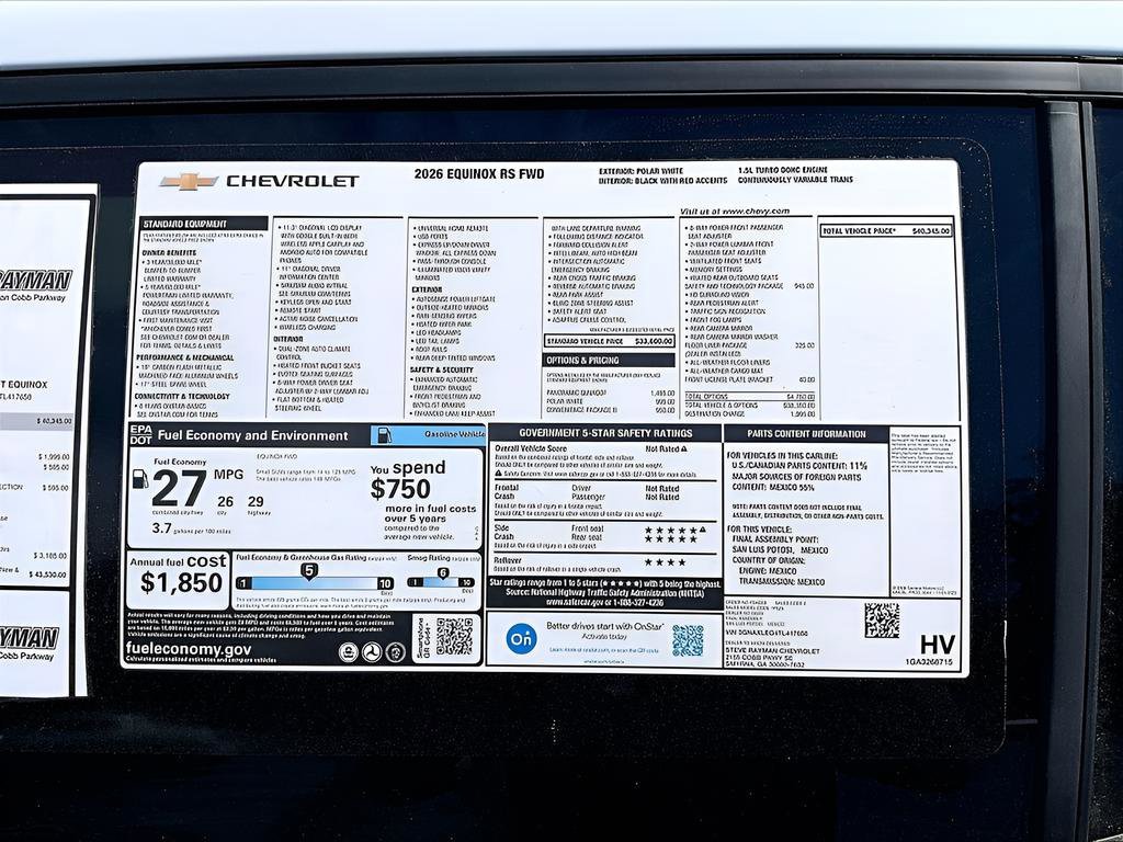 New 2026 Chevrolet Equinox RS 4D Sport Utility