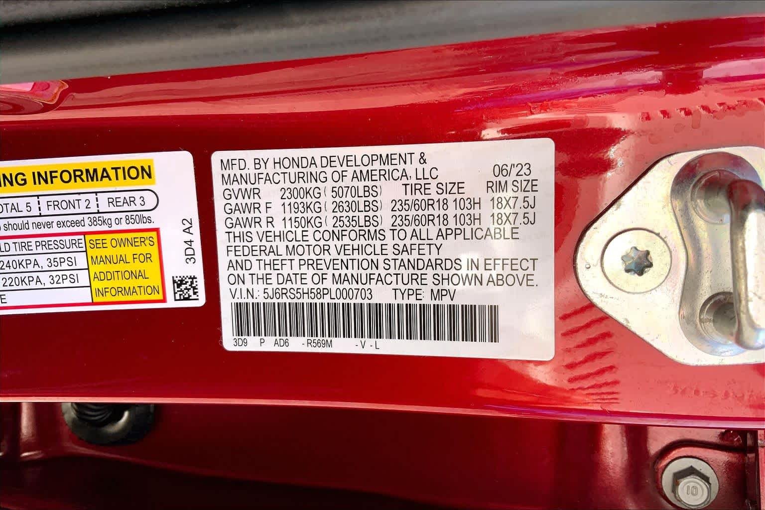 Used 2023 Radiant Red Metallic Honda Sport image 36