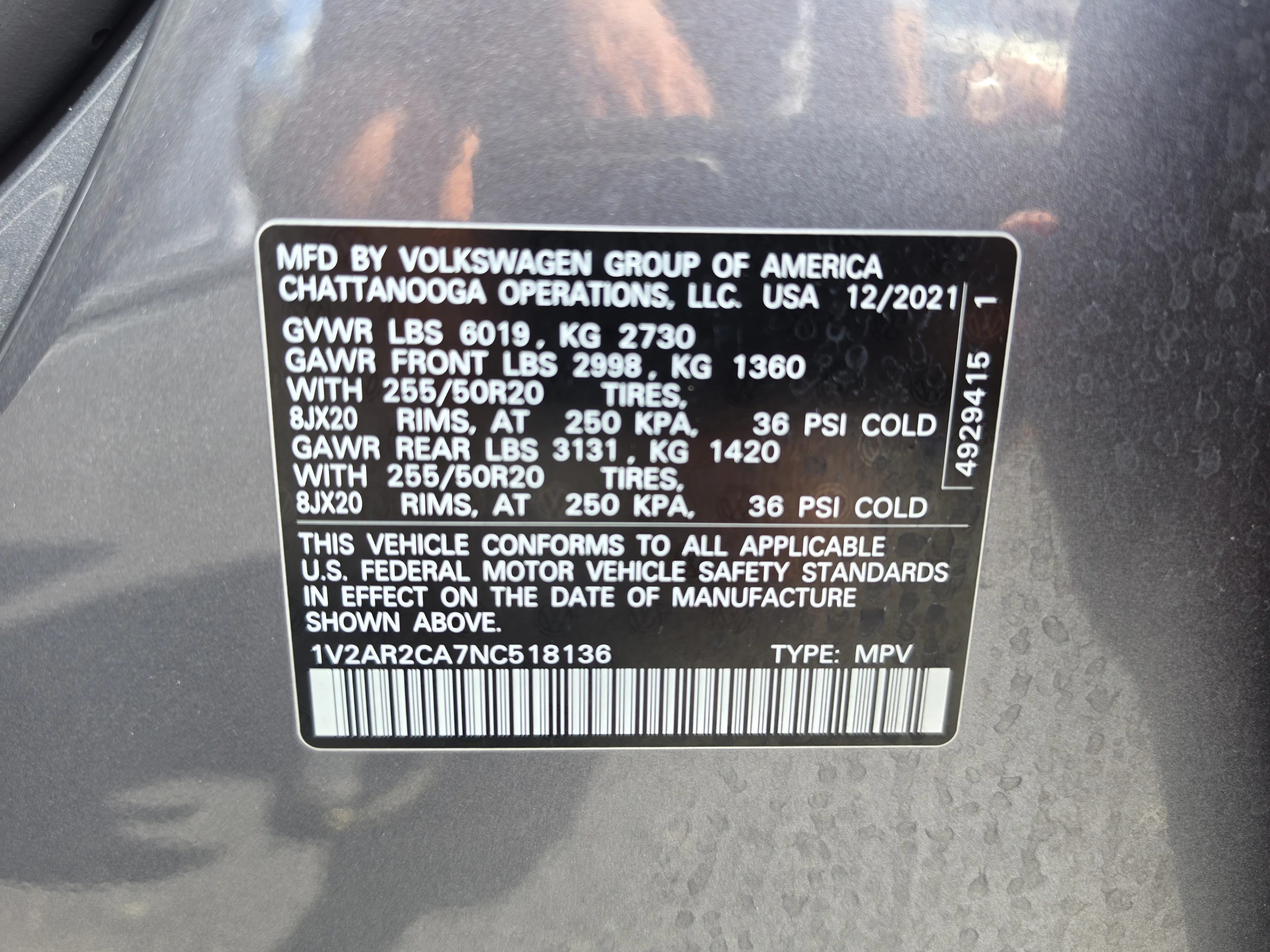 Used 2022 Platinum Gray Metallic Volkswagen 3.6L V6 SEL R-Line image 44
