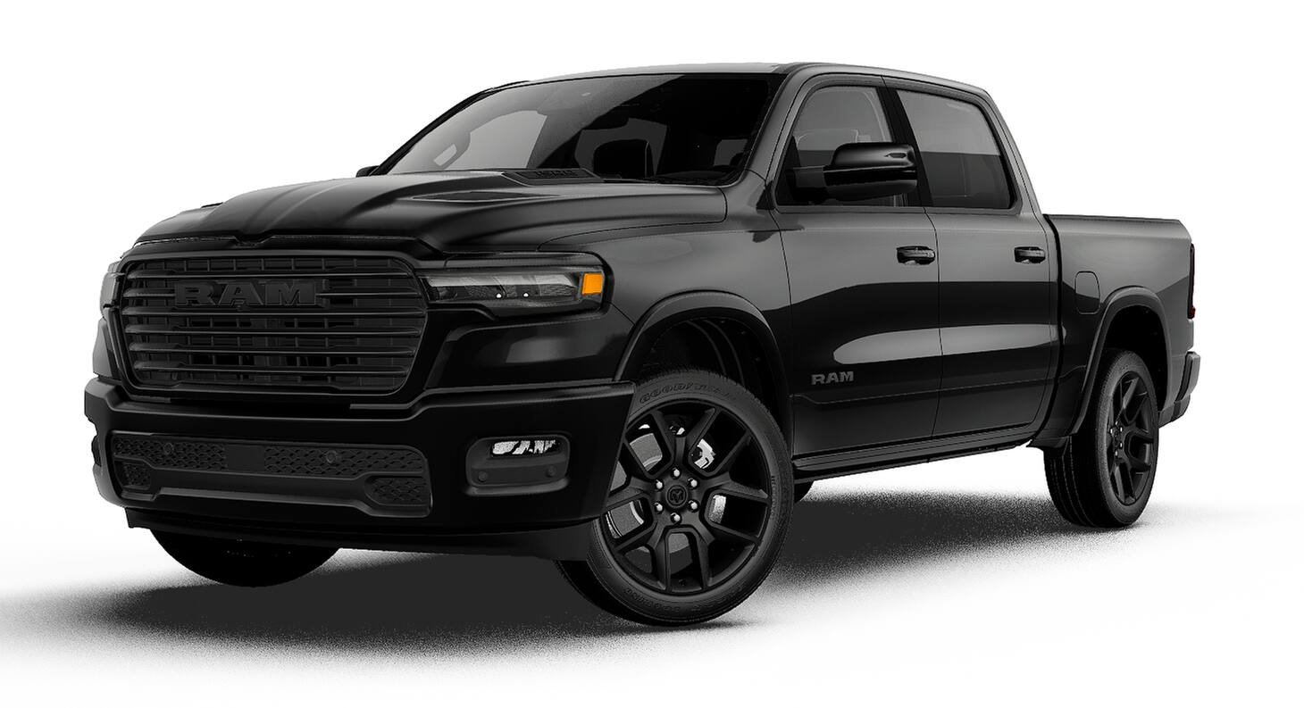 New 2027 Diamond Black Crystal Pearl-Coat Exterior Paint RAM Laramie image 1