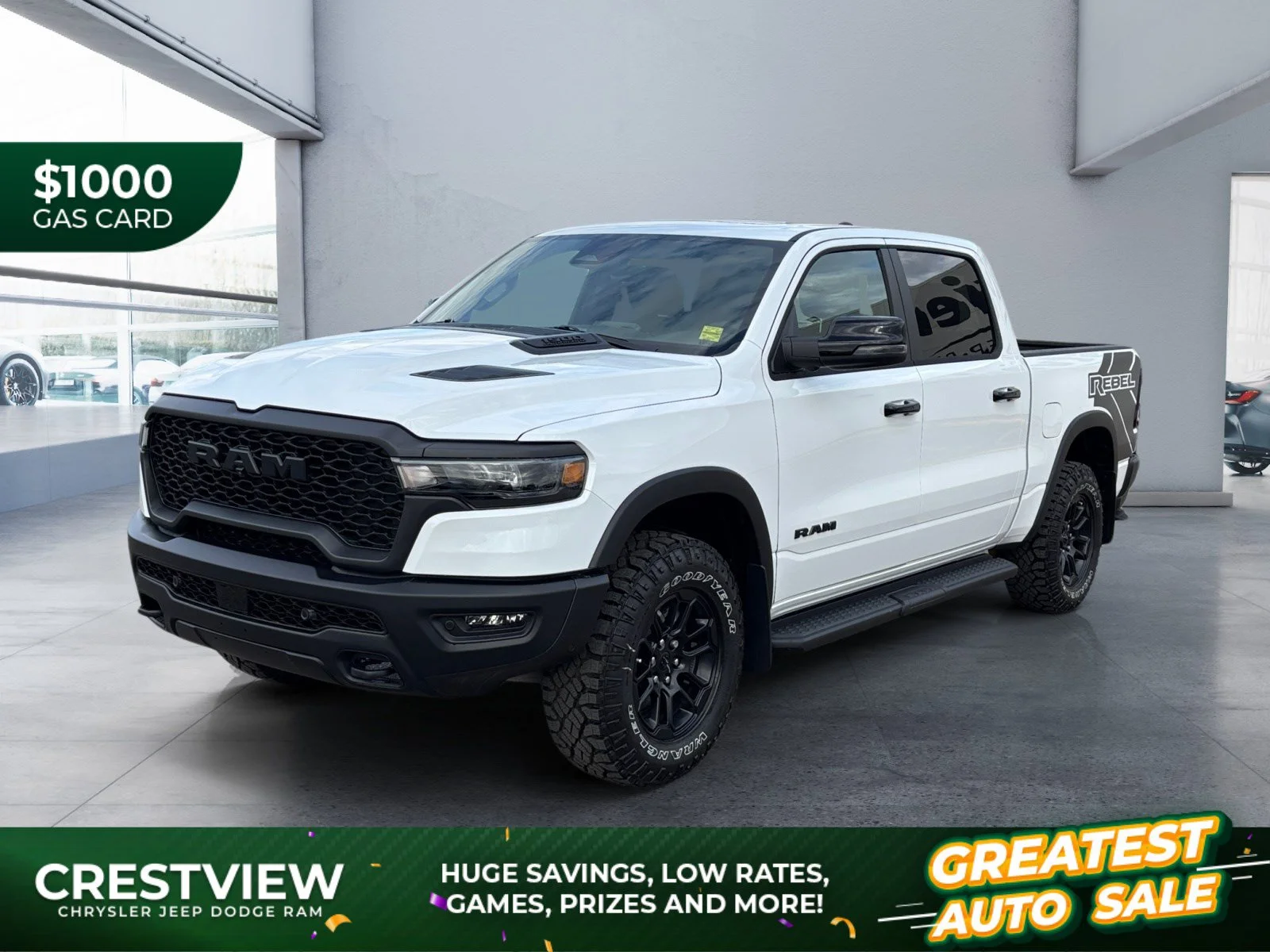 New 2027 Bright White Ram Rebel image 1